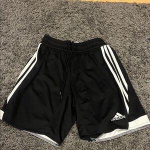 Adidas Men's Black and White Athletic Shorts